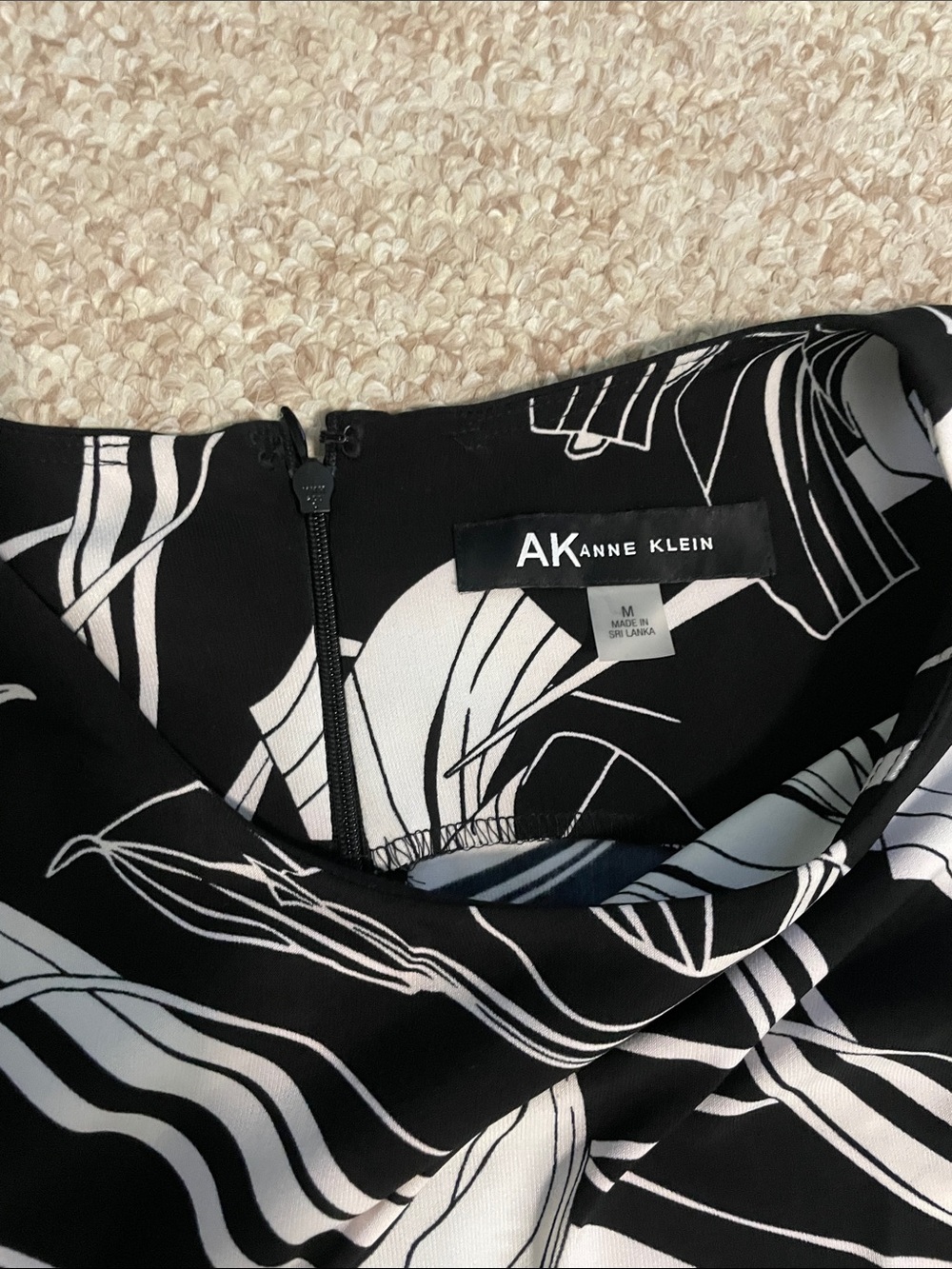 Anne Klein Sleeveless Black & White Floral Maxi Dress - Picture 2 of 6